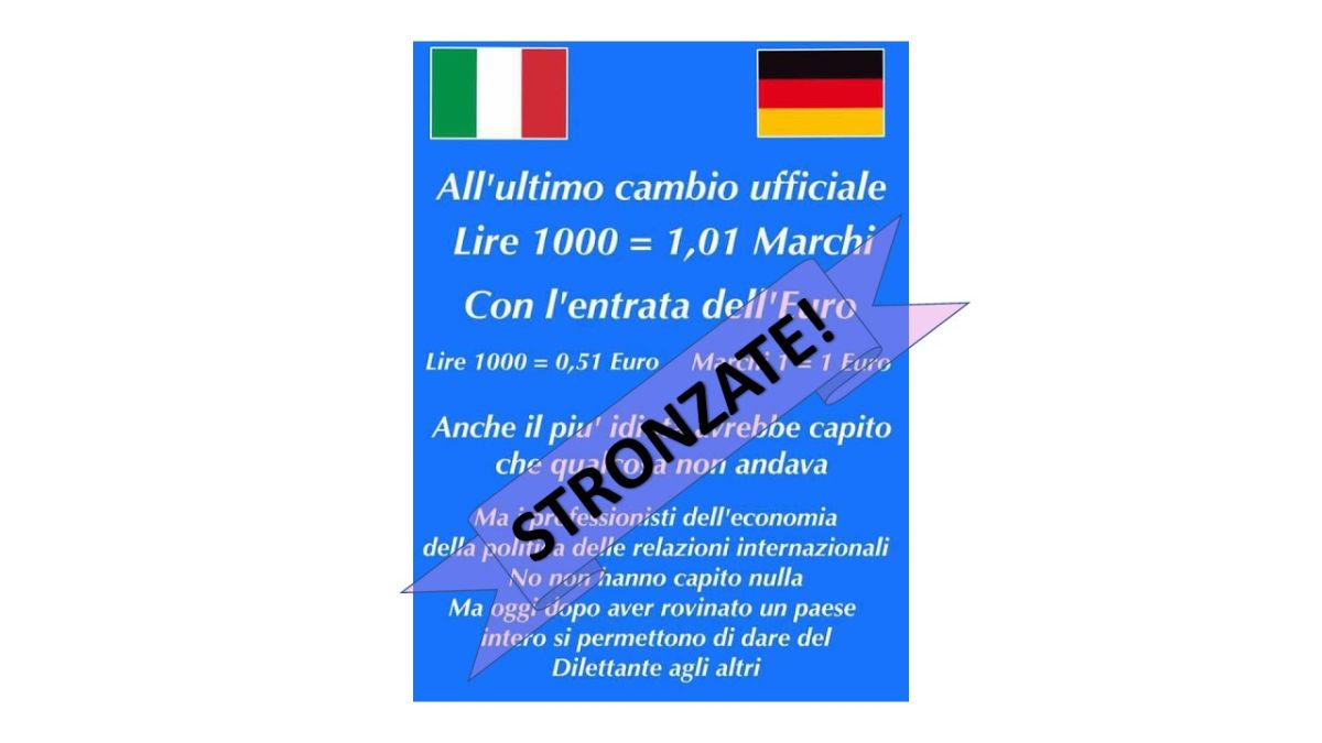Ancora sul cambio Lira/Euro (sic!)
